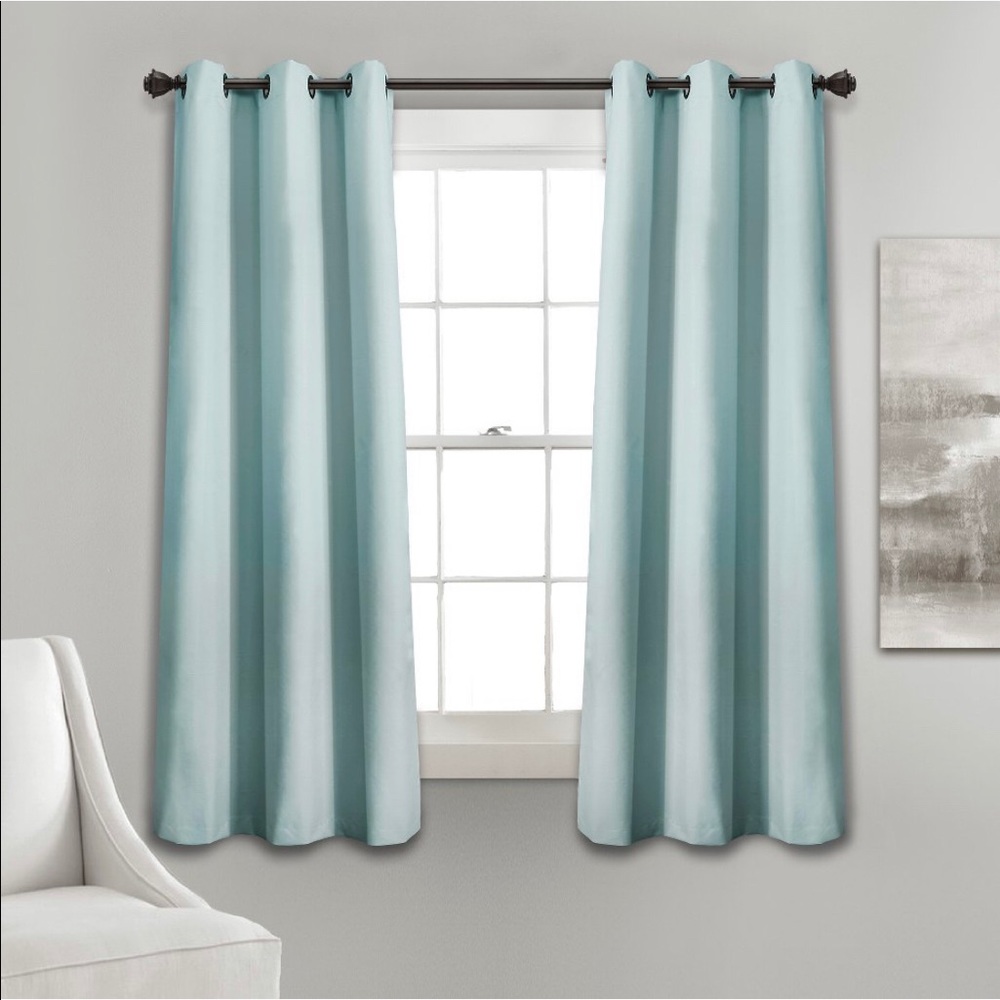 2 Light Blue Curtain Panels - Picture 1 of 4